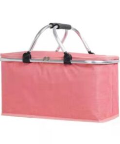 Picnic Basket 45x25x28cm Cooler Bag Food Carrier Bag - pink