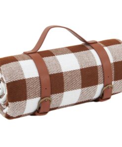 Picnic Blanket Large Foldable Outdoor Camping Picnic Beach Mat with Handle - Moka Color