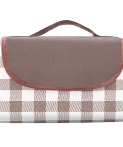 Picnic Blanket, Large Portable Outdoor Beach Picnic Blanket Mat with Handle - Brown
