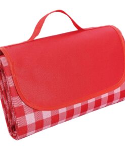 Picnic Blanket Spring Outing Cushion Picnic Beach Mat Waterproof Foldable - Red