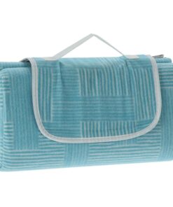 Picnic Blanket with Handle - Foldable Design & Waterproof Lining - Blue