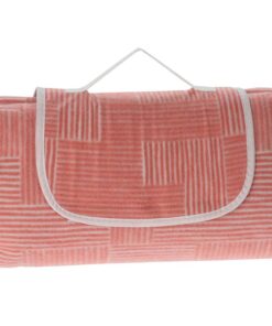 Picnic Blanket with Handle - Foldable Design & Waterproof Lining - Pink