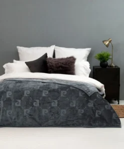 Pierre Cardin Luxury Mink Blanket Grey