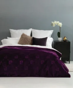 Pierre Cardin Luxury Mink Blanket Plum