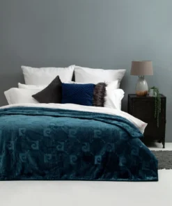 Pierre Cardin Luxury Mink Blanket Teal