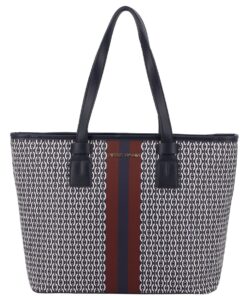 Pierre Cardin Mikayla Printed Tote Bag - Navy Red