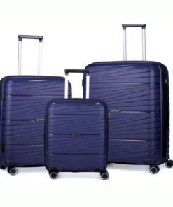 Pierre Cardin Montpellier Trolley Luggage Spinner 3 Piece Set - Navy