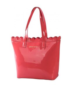 Pierre Cardin Scalloped Patent Coral Tote