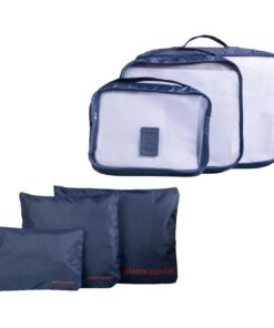 Pierre Cardin Travel Zip Up Organizer 6 Piece Set - Navy