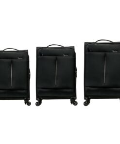 Pierre Cardin Ultralight 3 Piece Trolley Luggage Set - Black