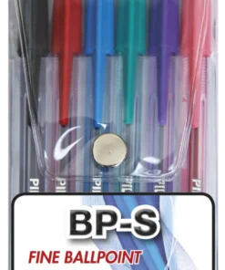 Pilot BP-S Ballpoint Fine Point Pens Wallet Of 6