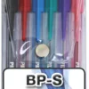 Pilot BP-S Ballpoint Medium Point Pens Wallet Of 6