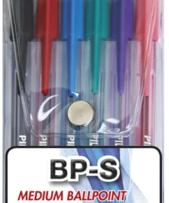 Pilot BP-S Ballpoint Medium Point Pens Wallet Of 6