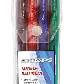 Pilot Super Grip G Medium Point Pens Wallet Of 4