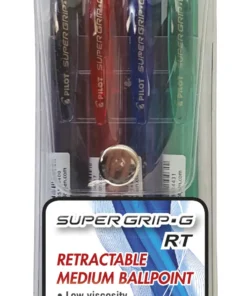 Pilot Super Grip G Retractable Medium Point Pens Wallet Of 4