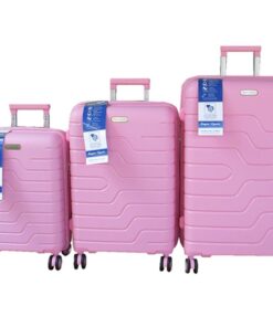 Pink 3-Piece Hardshell Trolley Luggage Set-Spinner Wheels - Telescoping Handles