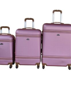 Pink ABS Hard-shell Luggage Set, 3 Piece Spinner Wheels