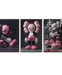 Pink, Black Cotton Canvas cm Home Decor Wall Art