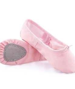 Pink Canvas Dance Slipper Ballet Gymnastics Yoga Soft Beginner Gift - EU 31