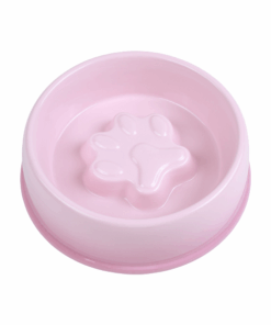 Pink Gradual Slow Feed Cat Bowl - L