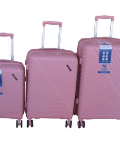 Pink HardShell 3Piece Trolley Luggage Set with Spinner Wheels & Locks-GAILY