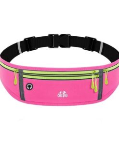 Pink Slim Running/Training Belt With Headphone Port and Adjustable Strap