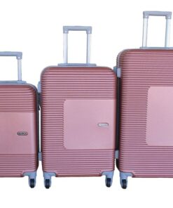 Pink Trolley Case Set - ABS Material, 3 Sizes, Stylish & Durable