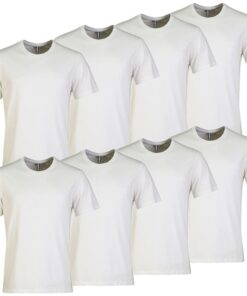 Plain T Shirts In Bulk -8 Pack - APEY - Crew Neck Stretch Slim Fit Tshirts