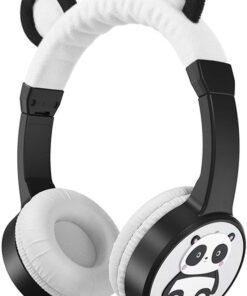 Planet Buddies Pippin The Panda Wired Kids Headphones - Black