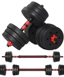 Plastic Cement Mixture Adjustable Dumbbell with Barbell - 20 kg