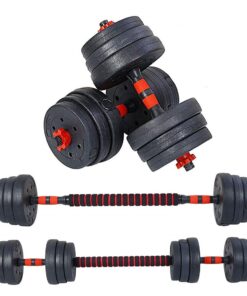 Plastic Cement Mixture Adjustable Dumbbell with Barbell - 40.0 kg