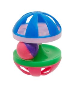 Plastic Spinner Ball with Ringing Bell Playfull Fun Interactive Cat Toy