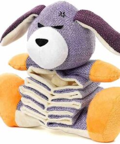 Plush concertina food pocket toy with Squeaker head.