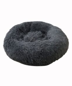 Plush Donut Pet Bed-Dark Grey
