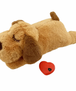 Plush Mommy Dog With A Heartbeat, Anxiety Relief Dog Toys - Brown