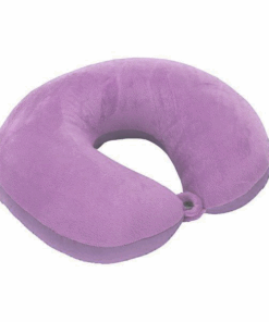 Plush Travel Neck Pillow With Fastener - Purple