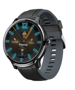 Polaroid PA80 Fitness Watch-Round Carbon with Full Touch Smartwatch - Black
