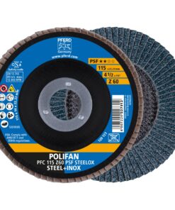 POLIFAN flap disc PFC 115x22.23 mm conical Z60 Uni. Line PSF STEELOX/1 steel/stainless steel