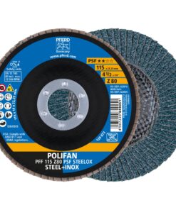 POLIFAN flap disc PFF 115x22.23 mm flat Z80 Universal Line PSF STEELOX steel/stainless steel