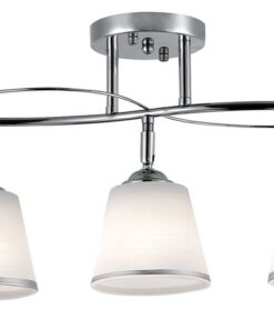 Polished Chrome 5-Light Chandelier with Frosted Glass Shades - CH490