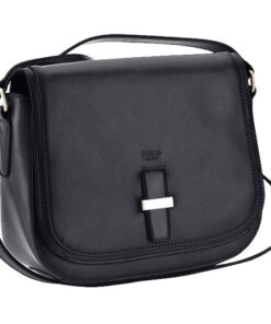 Polo Modello Leather Flap Over Sling Bag - Black