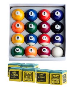 Pool Balls Set and Chalk Combo