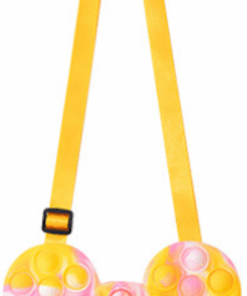 Pop It Hand Bag Stylish Mouse Shape Design Popping Silicon Handbag - Yellow, Pink