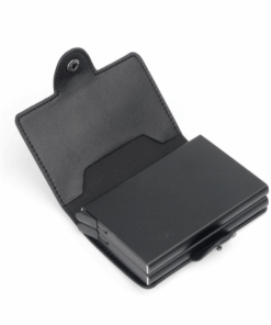 Pop Up Credit Card Holder Wallet RFID Blocking & Money Clip & 10-14 Cards - Black