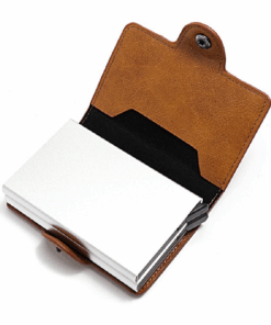 Pop Up Credit Card Holder Wallet RFID Blocking & Money Clip & 10-14 Cards - Brown