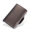 POPHOP Leather Dual Aluminium Card Slot Pop Up Wallet - Brown