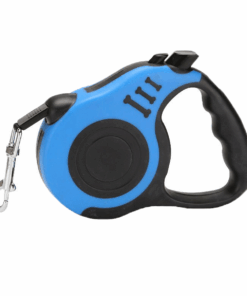 Pops and Paws 5m Retractable Pet Leash with Anti-Slip Handle - Blue