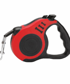 Pops and Paws 5m Retractable Pet Leash with Anti-Slip Handle - Red