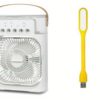 Portable Air Conditioner Fan Personal Cooler Desk Fan w/ USB Flexible Light