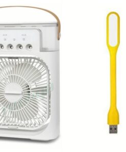 Portable Air Conditioner Fan Personal Cooler Desk Fan w/ USB Flexible Light